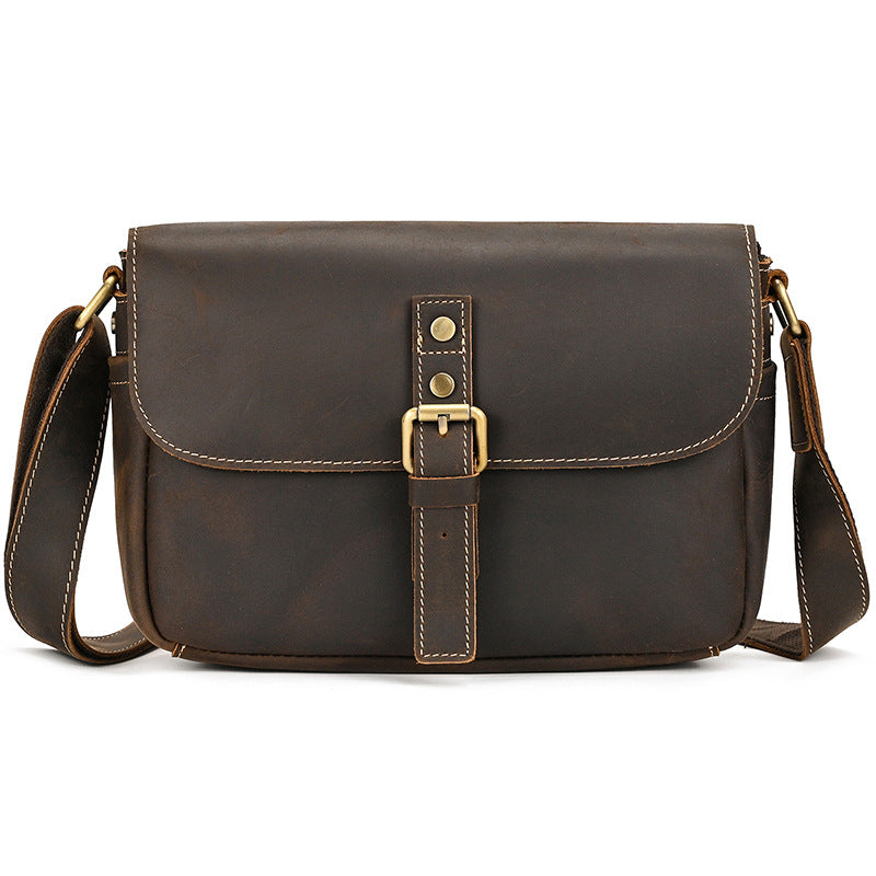 Men's Leather Crazy Horse First Layer Cowhide Men's Shoulder Bags