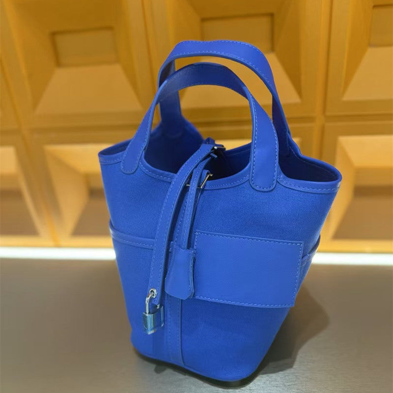 Attractive Canvas Vegetable Basket Pocket Fashion Bucket Bags