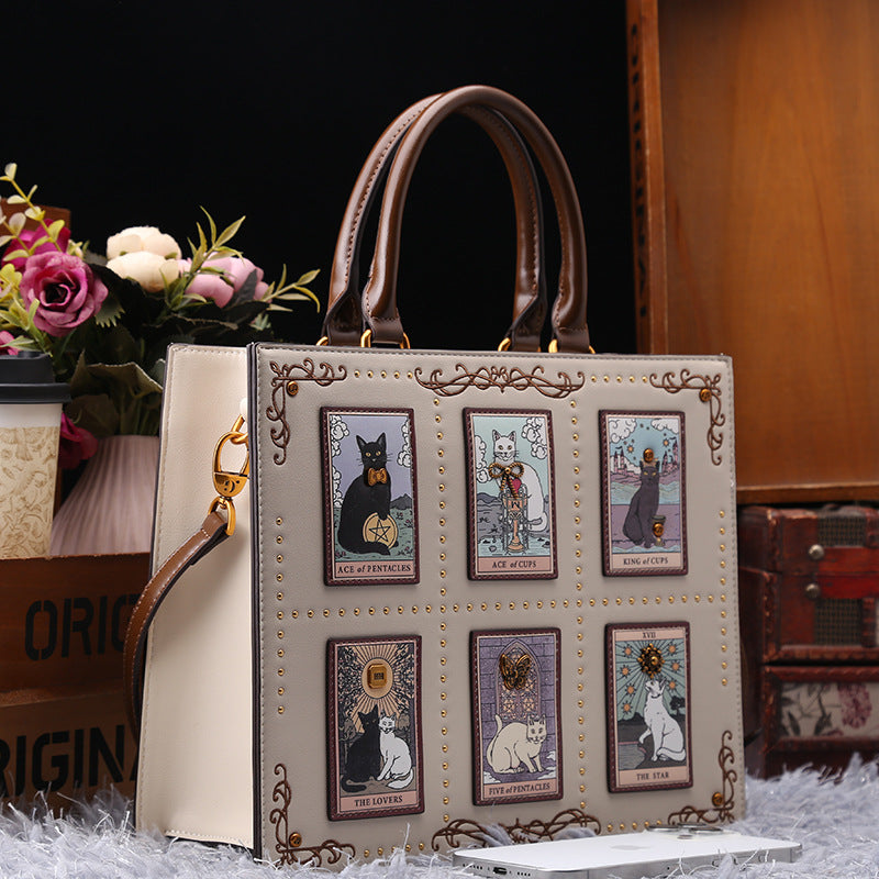 Graceful Women's Cat Embroidery Beads Advanced Handbags