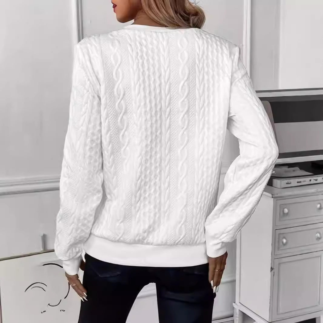 Unique Slouchy Women's Quilted Zipper Casual Women's Sweater, Sweater