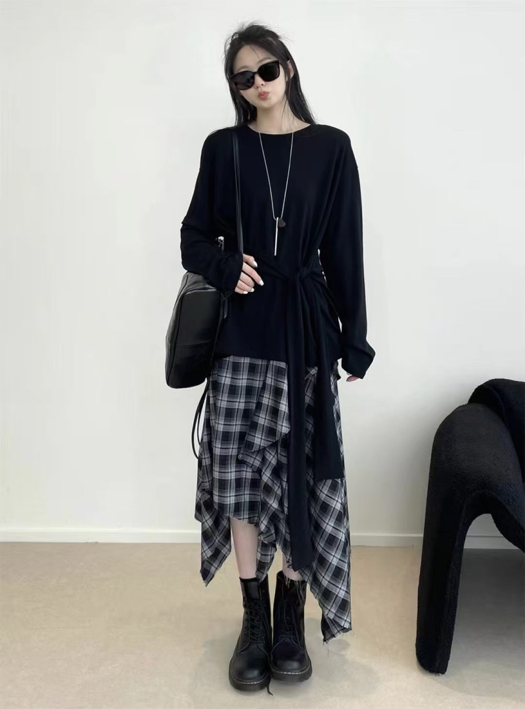 Women's Long Sleeve Round Neck Pure Color Blouses