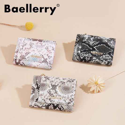 Women's High-grade Snake Pattern Multiple Slots Zipper Ladies Wallets