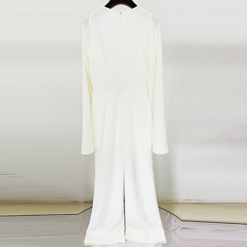 Fashion Flared Sleeves Batwing Sleeve Diamond Women's Jumpsuit/clothing
