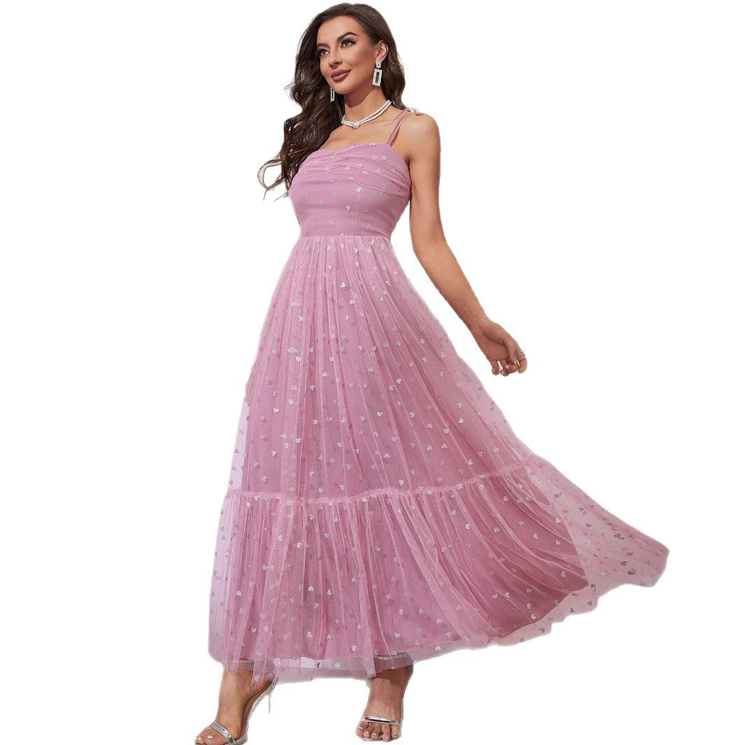 Women's Fashionable Elegant Mesh Hot Sier Strap Dresses