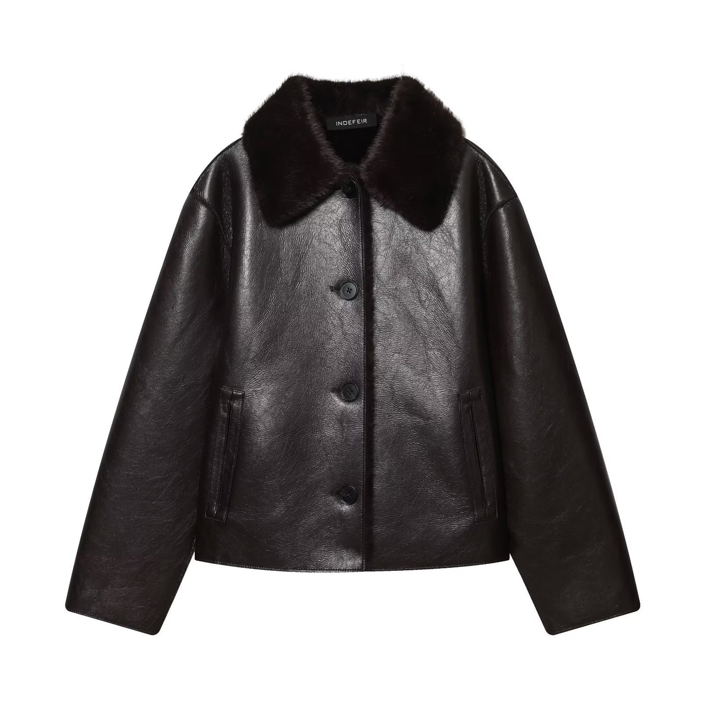 Women's Trendy Double-sided Imitation Leather Reversible Jackets