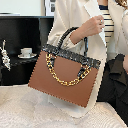 Women's Fashionable Texture Commuter Simple Fashion Chain Tote Bags