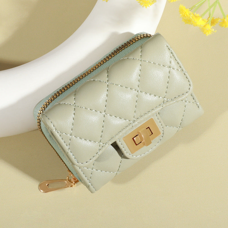 Women's Korean Rhombus Simple Multiple Slots Purses