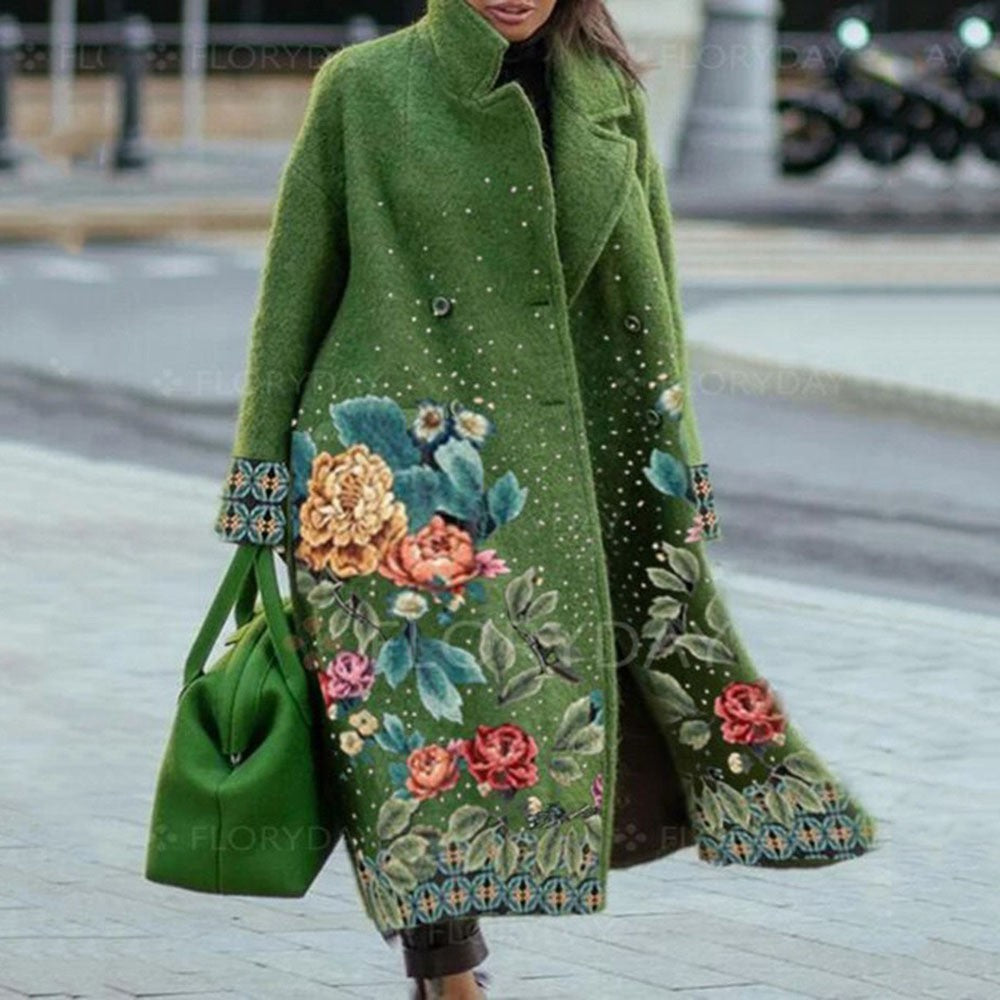 Women's Autumn Long Sleeve Printed Turn-down Collar Clothing