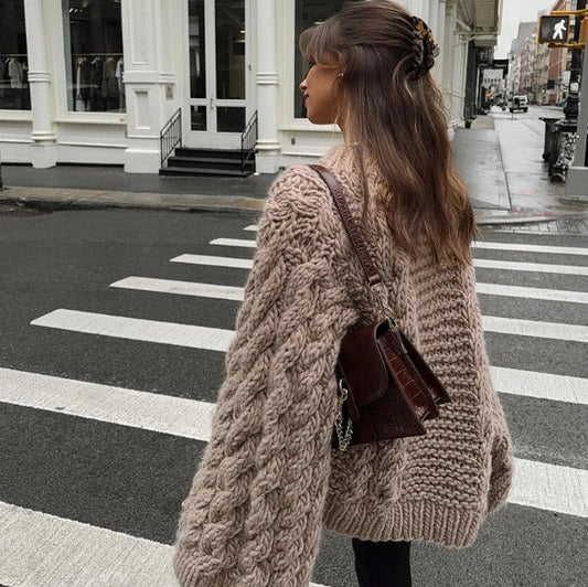 Women's Pretty Flared Sleeves Knitted Loose Sweaters