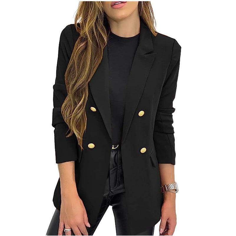Women's Small Solid Color Casual Long Sleeves Jackets