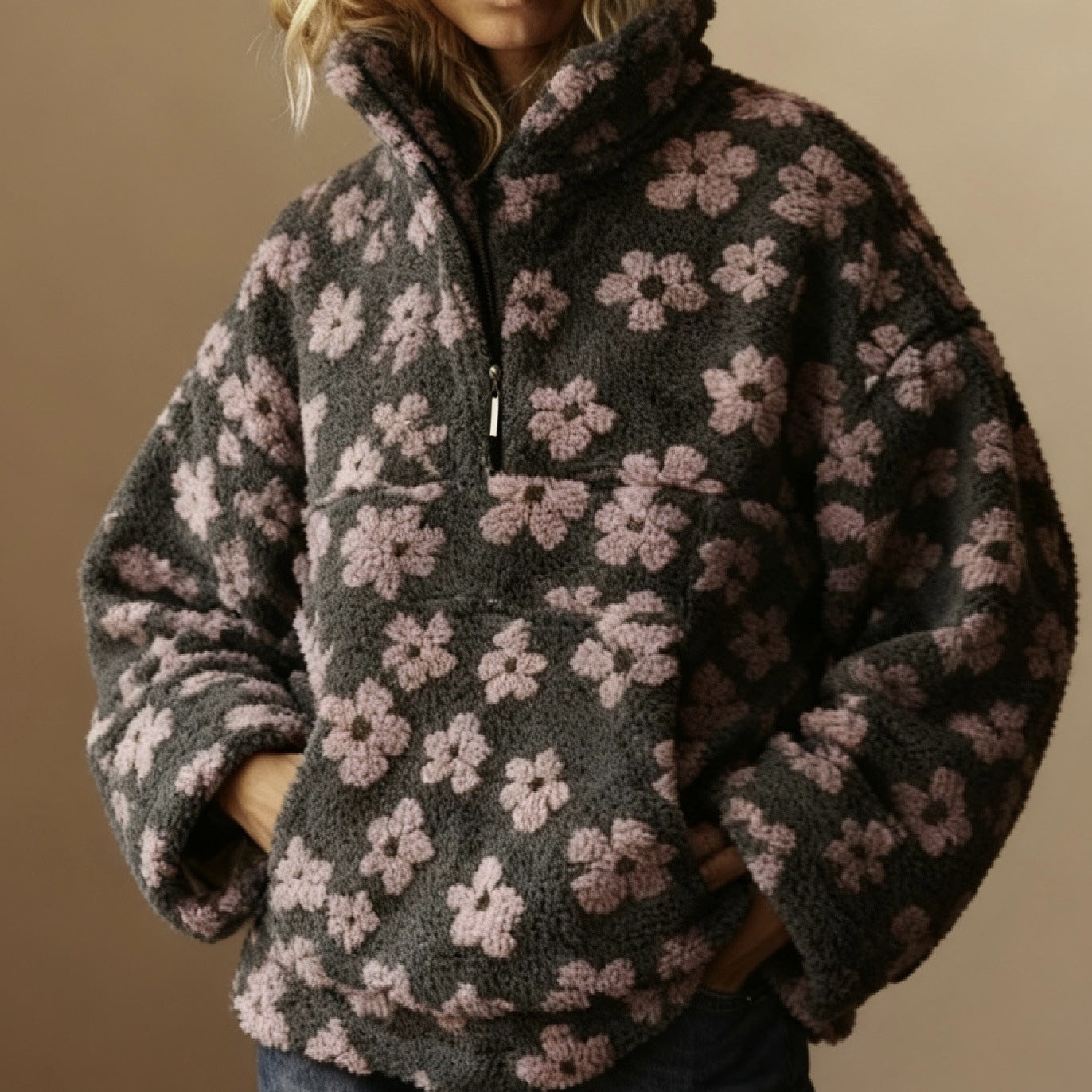 Women's Pullover Midi Dress Bohemian Printed Sleeve Sweaters