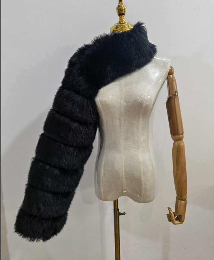 Women's Fur Fox Shawl Imitation Long Sleeve Coats