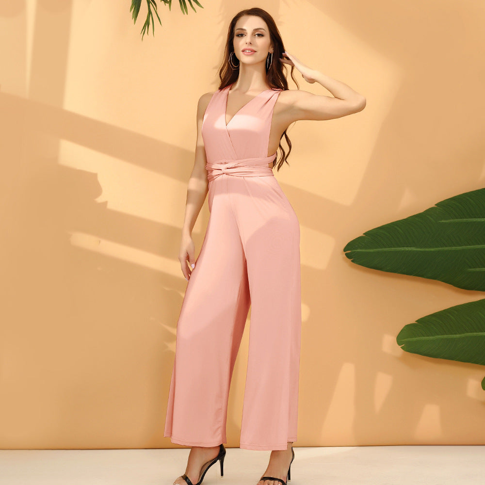 Multiple Wear Rope Cross Sexy Bandage Fashion Jumpsuits