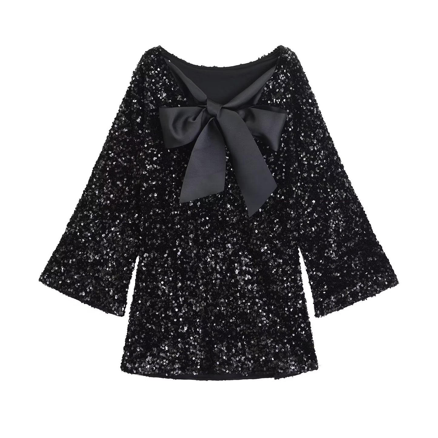 Women's Graceful Stylish Winter Bow Sequined Blouses