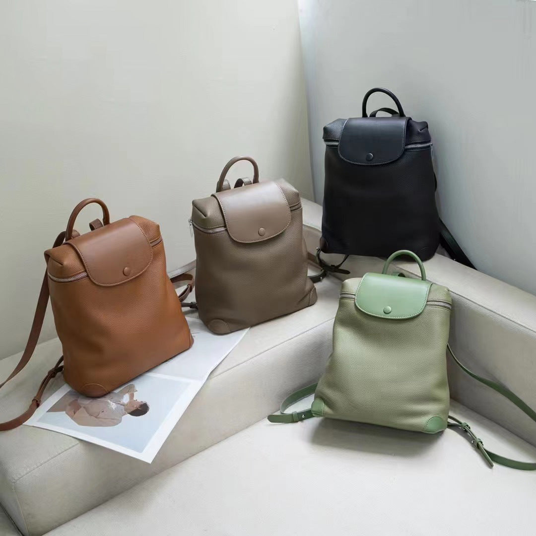 Capacity First Layer Cowhide Leisure Commuter Backpacks