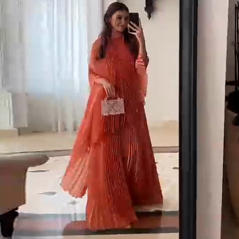 Women's Graceful Fashionable Chiffon Pullover Cloak Batwing Sleeve Dresses
