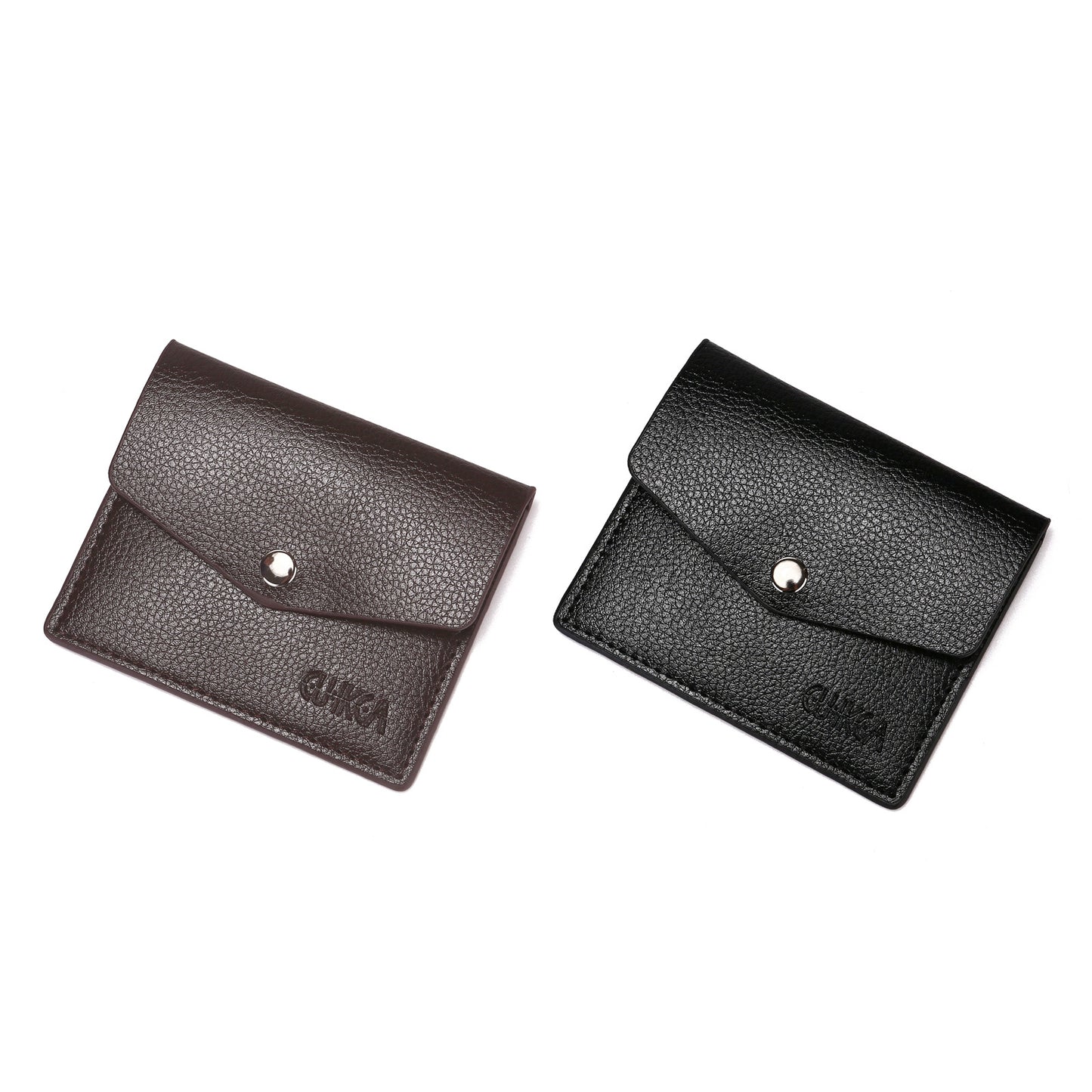 Women's & Men's Lychee Leather Clamp Simple Stylish Portable Card Holder