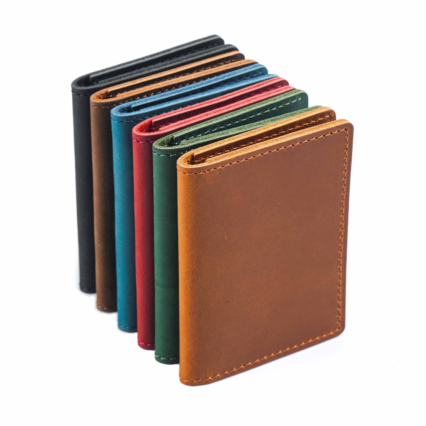 Genuine Leather Cowhide Simple Bank Storage Card Holder