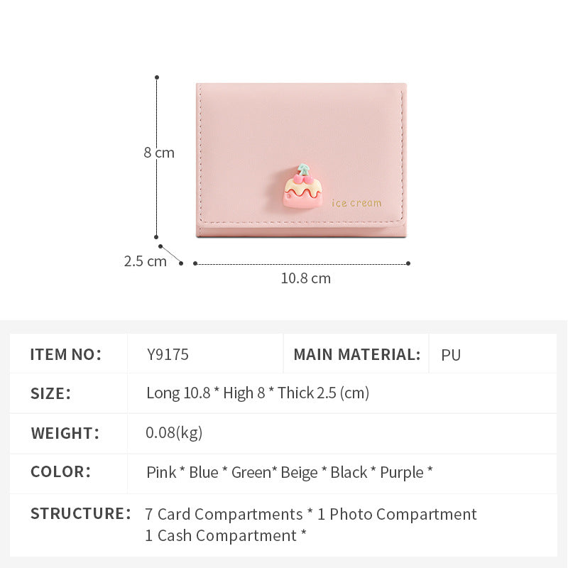 Women's Style Cute Short Trendy Cartoon Leather Ladies Wallets