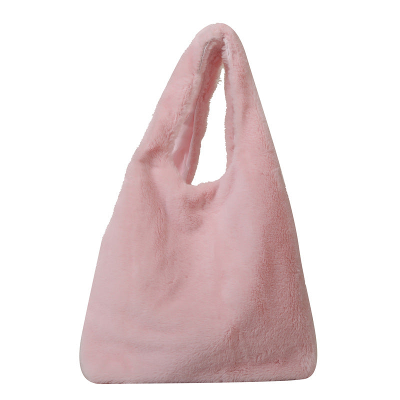 Women's Plush Fashion Clutch High-grade Solid Color Bags