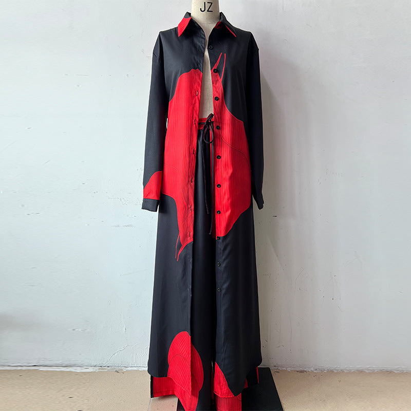 Elegant Sexy Print Mid-length Wide Leg Pants