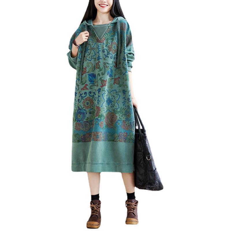 Distressed Stitching Sleeves Long Hoodie Large Slimming Sweaters