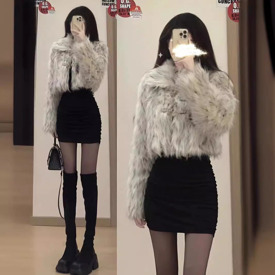 Style Pure Desire Knitted Inner Match Female Stepmother Hip Dress