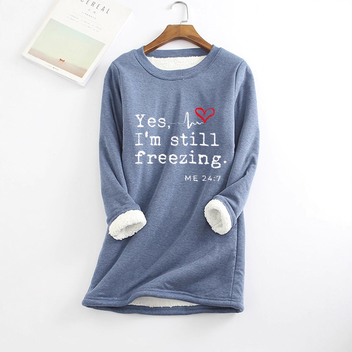 Glamorous Fleece-lined Thermal Base Printing Series Women's Sweater, Sweater