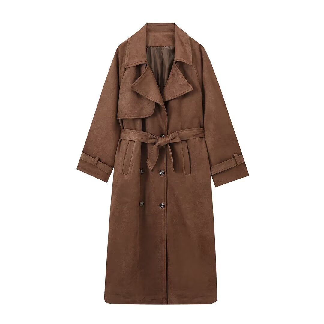 Women's Winter Double Button Lapel Long Trench Coats