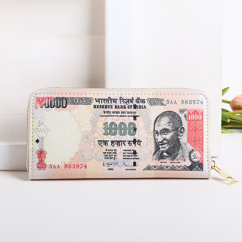 Money Pattern Usd Euro Funny Fun Ladies Wallets