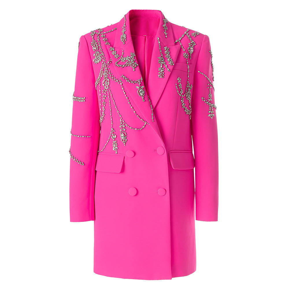 Style Super Beaded Business Dress Rose Dresses