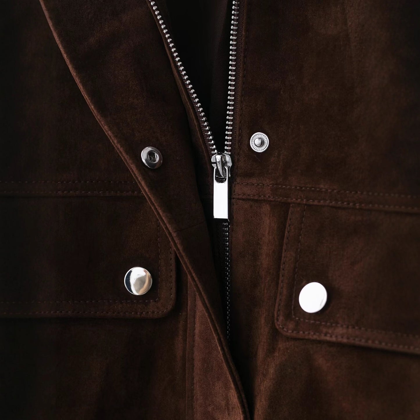 Women's Trendy Suede Bomber With Pockets Jackets
