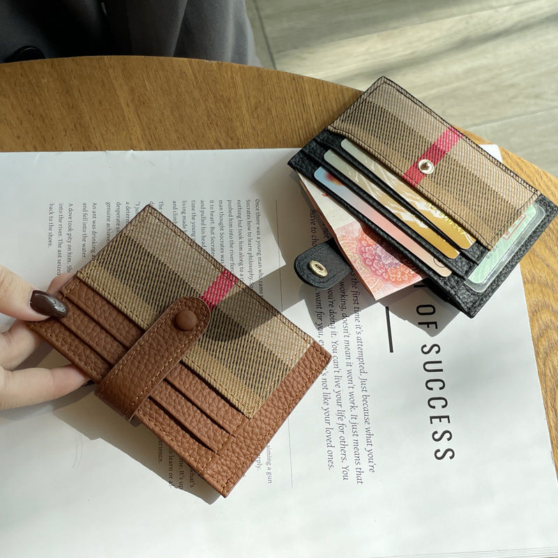 Female Mini Exquisite Genuine Leather Fashion High Card Holder