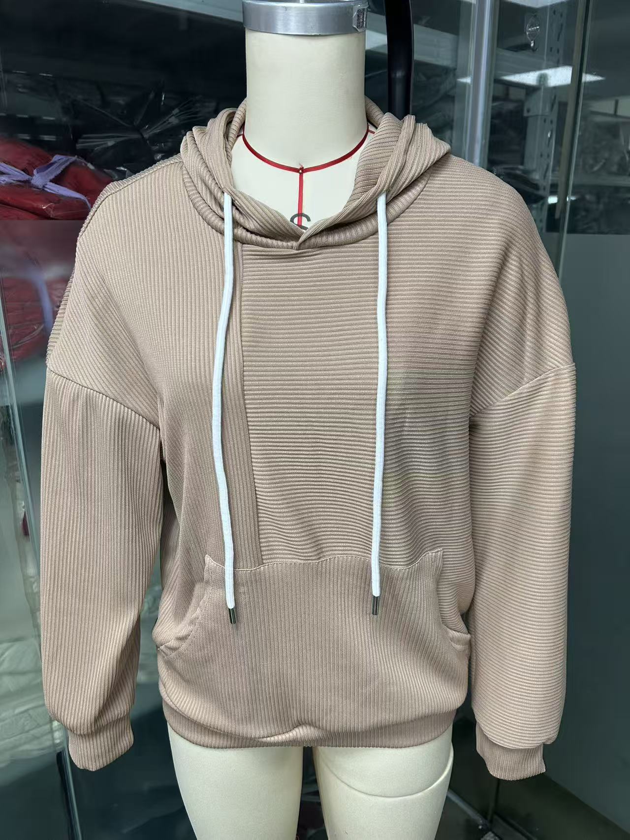 Women's Autumn Loose Casual Striped Stitching Drawstring Women's Sweater, Sweater