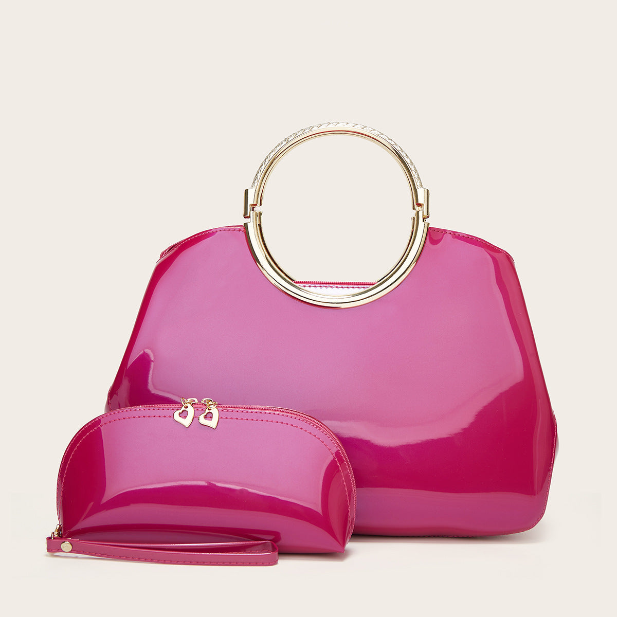 Women's Fashion Patent Leather Red Bridal Handbags