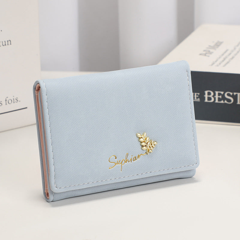 Women's Simple Folding National Style Fresh Flannel Ladies Wallets