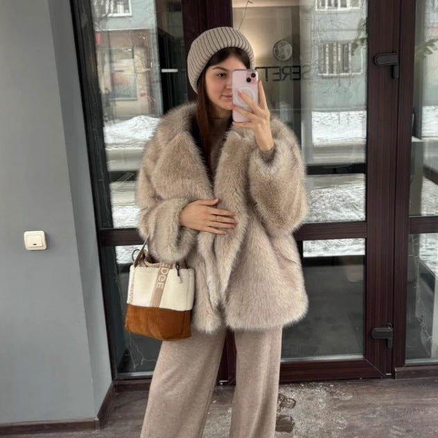 Double-sided Furry Fluffy Dyed Pointed Winter Coats