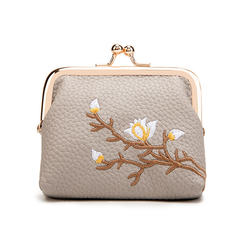 Women's Portable Mini Clutch Embroidered Multifunctional Coin Purses