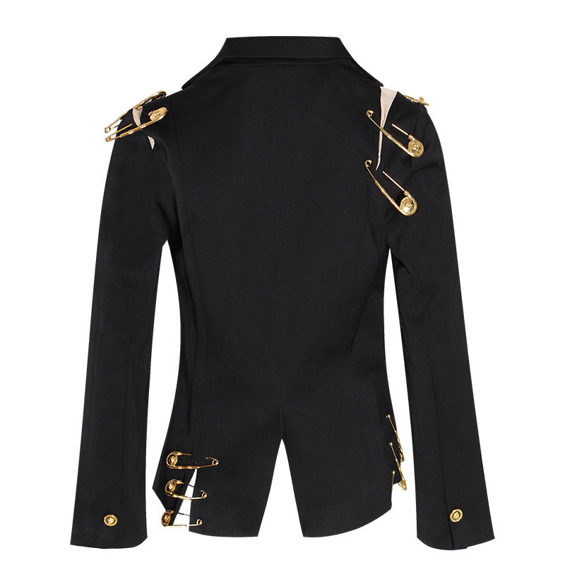 Commute Solid Color Classic Style One Button Coats