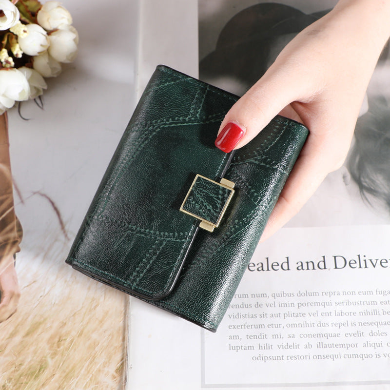 Women's High-grade Retro Fashion Solid Color Simple Ladies Wallets