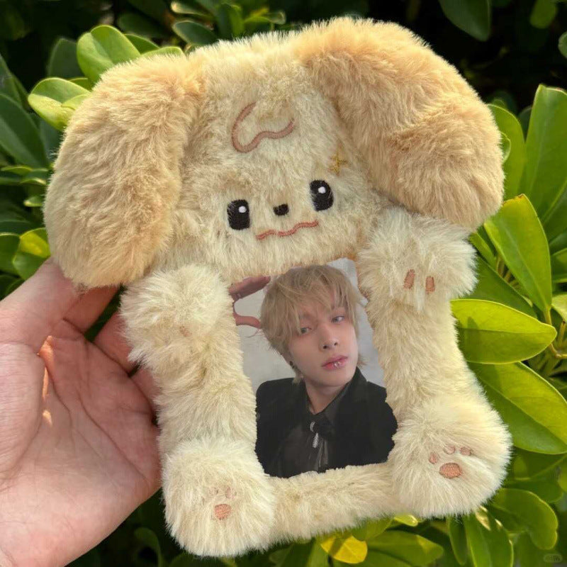 Cute Puppy Cover Plush Protective Meal Card Holder