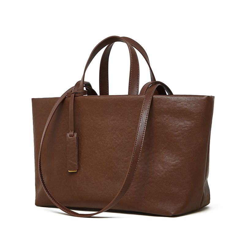 Women's Leather Underarm Cowhide Niche Retro Soft Bags
