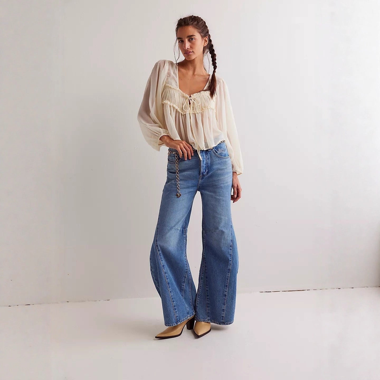 Women's Autumn Retro High Waist Wide Leg Jeans
