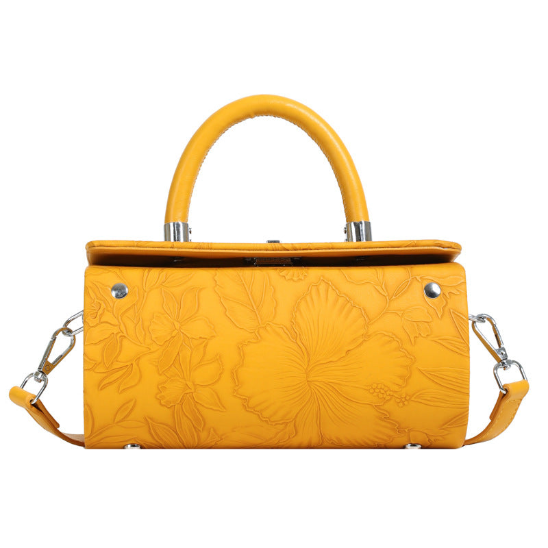 Women's Box Fashion Embossing Portable Advanced Texture Crossbody Bags