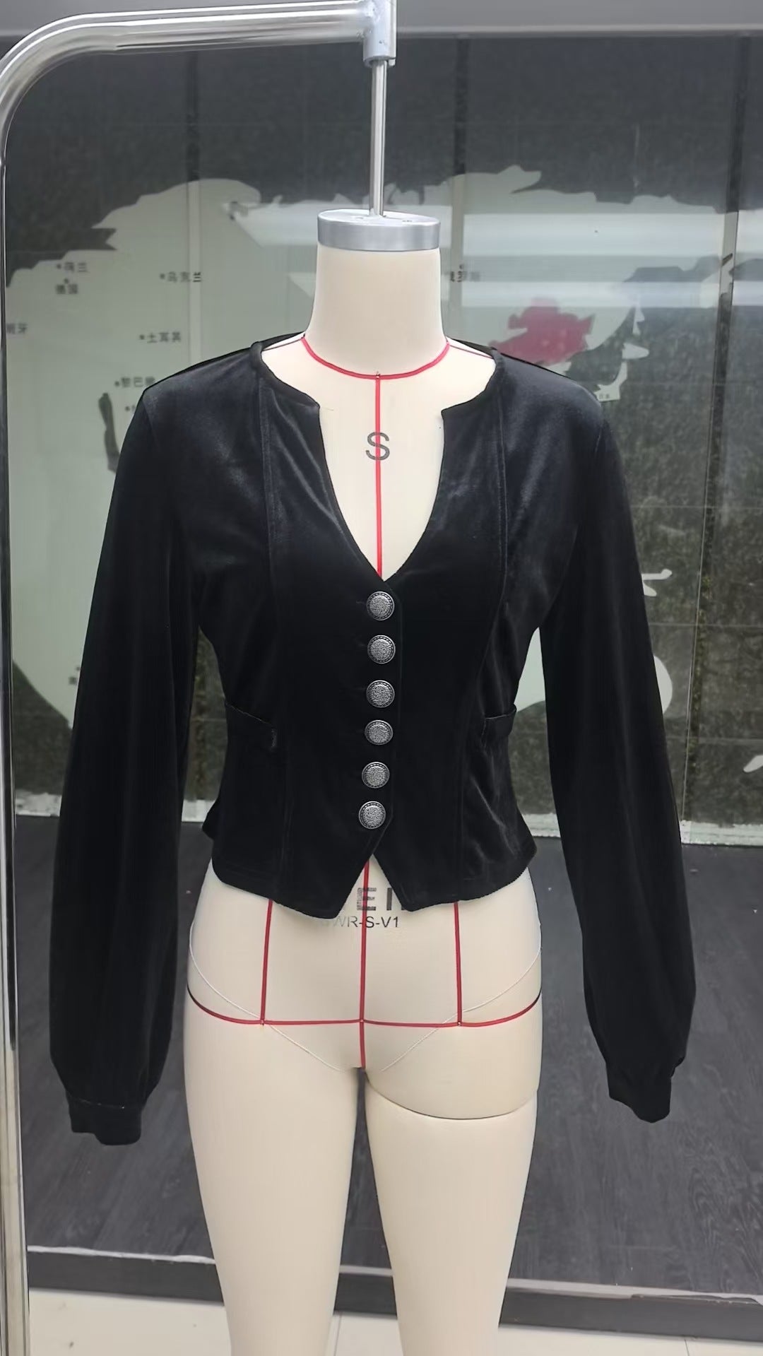 Women's Long Sleeve Slim Veet Elegant Retro Single Breasted Coats