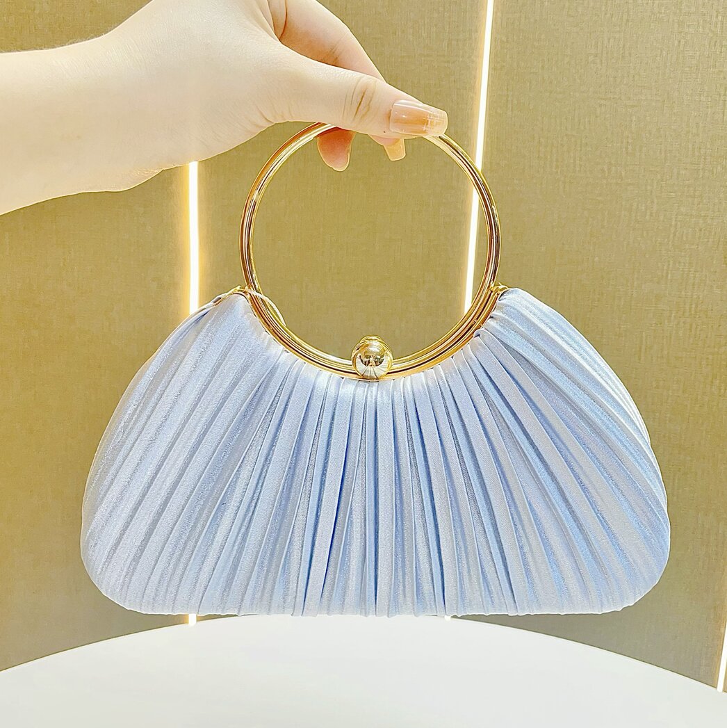 Elegant Hand Pleated Dinner Princess Banquet Evening Bags