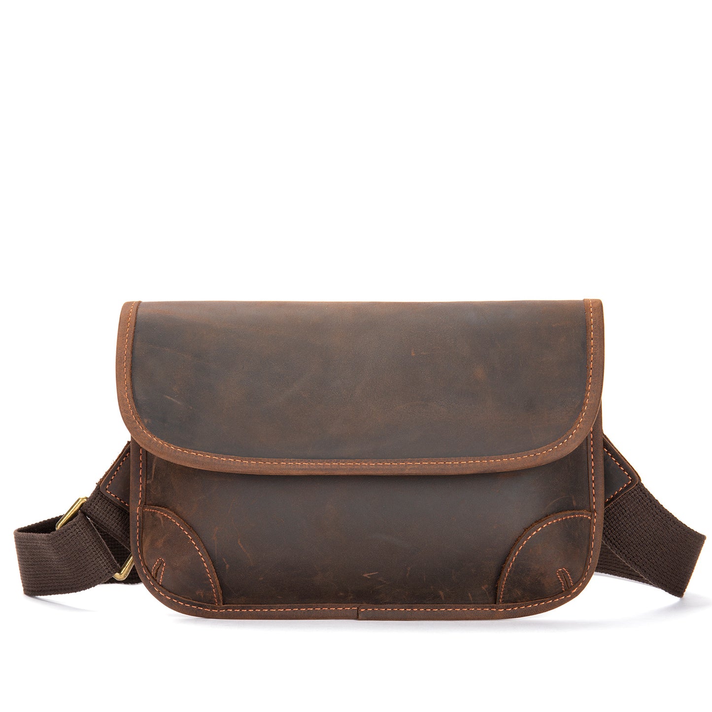 Men's Trendy Stylish Mobile Motorcycle Crazy Horse Men's Shoulder Bags