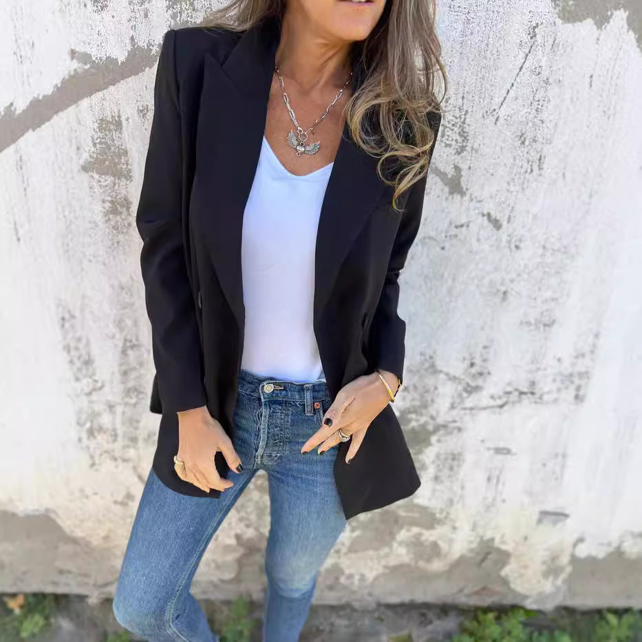 Women's Autumn Solid Color Fashion Long Sleeve Small Suit
