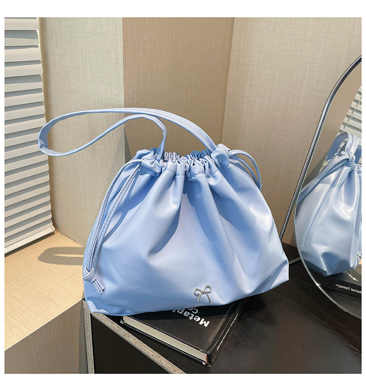 Women's Large Capacity Pleated Lazy Fashion Drawstring Handbags