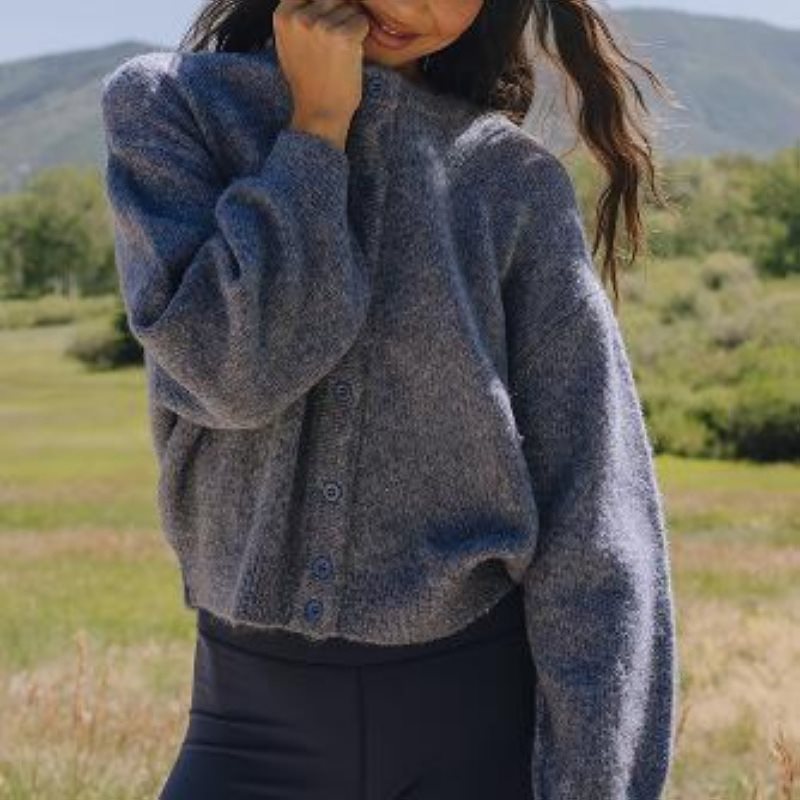 Women's Russian Long Sleeve Button Versatile Knitted Coats